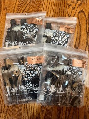 Kitsch Travel Toiletry Set in Black & White Terrazzo